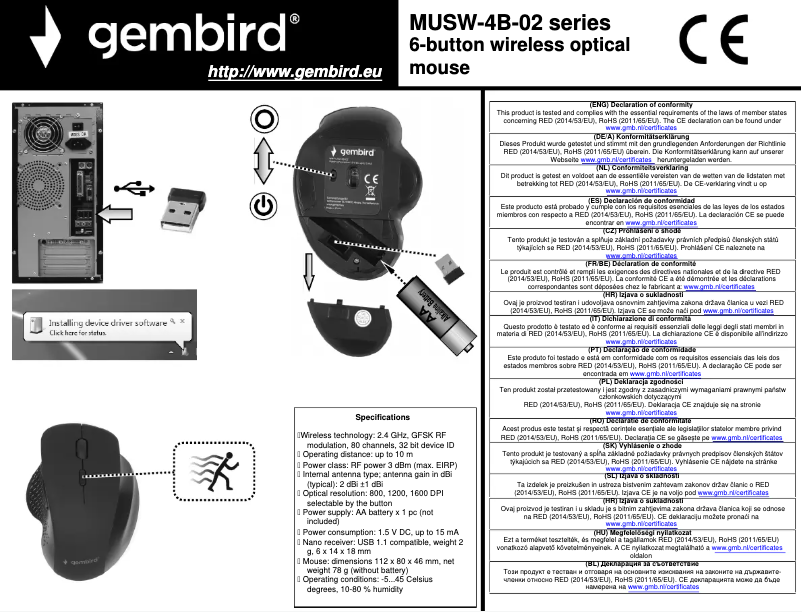 Página nº 1 - Manual de usuario Gembird MUSW-6B-02
