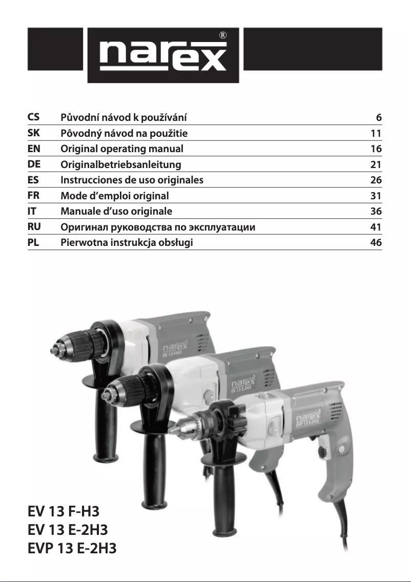Imagen de la primera página del manual del dispositivo EV 13 F-H3