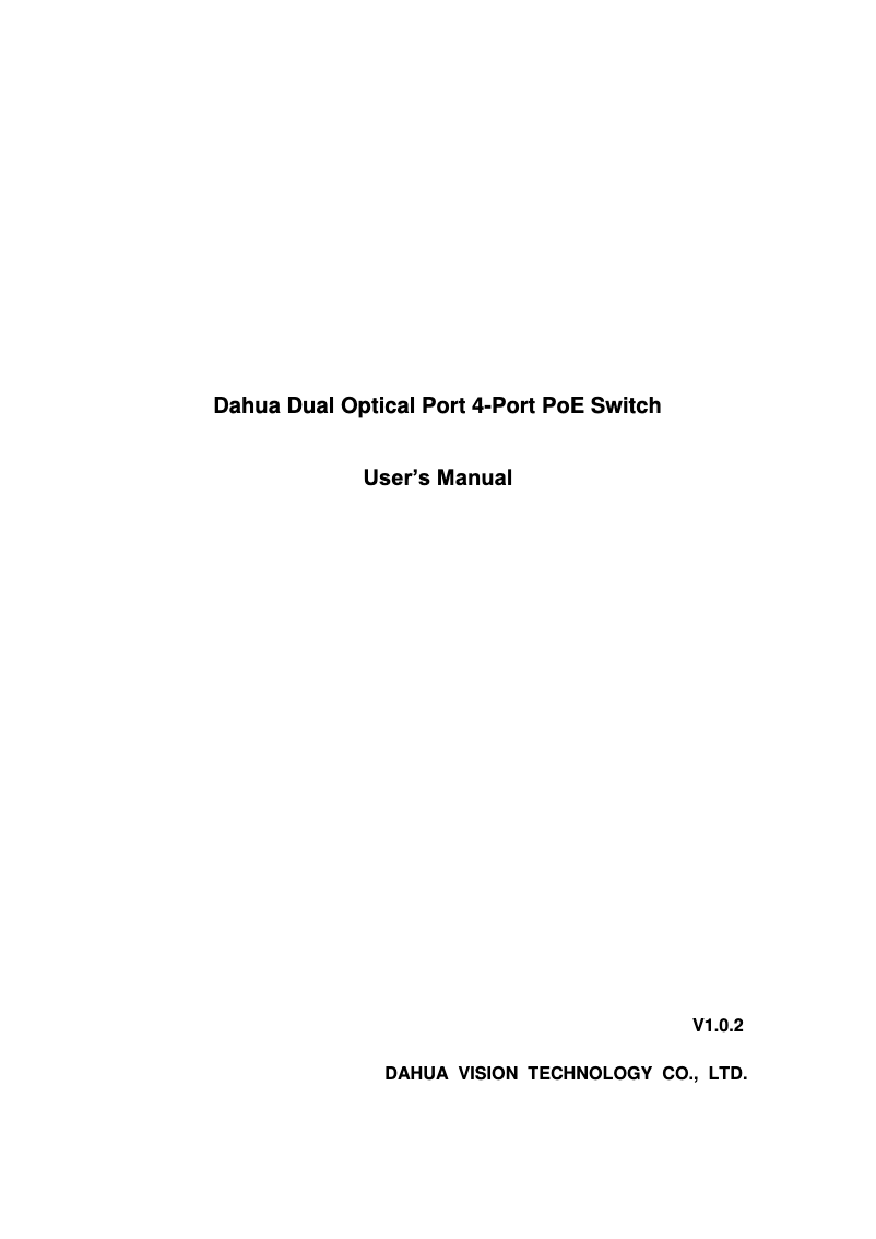 Página 1 del manual Manual de usuario Dahua Technology PFS4206-4P-96