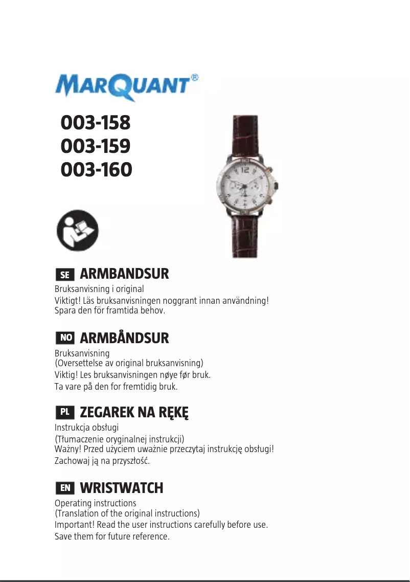 Página nº 1 - Manual de usuario Marquant 003-160