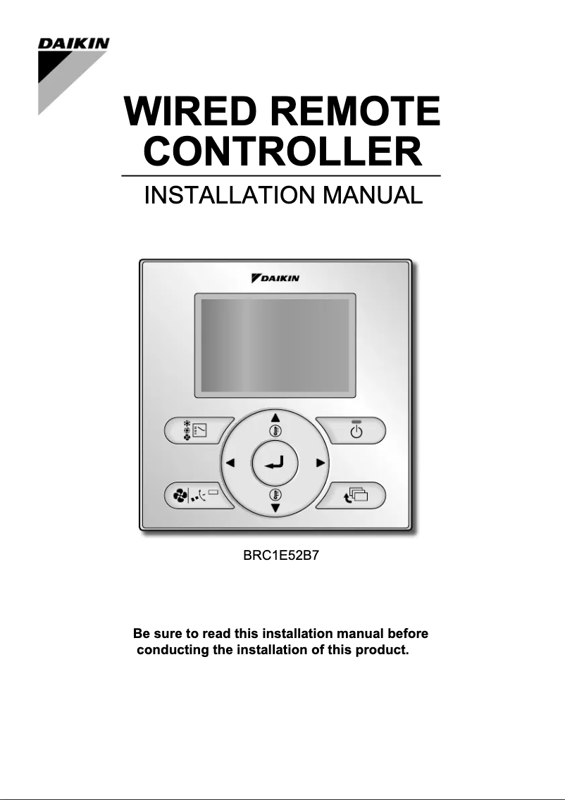 Página nº 1 - Guía de instalación Daikin BRC1E52B