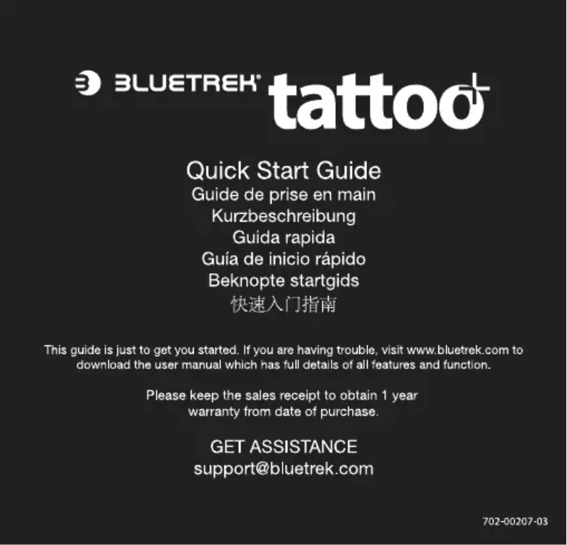 Imagen de la primera página del manual del dispositivo Tattoo+