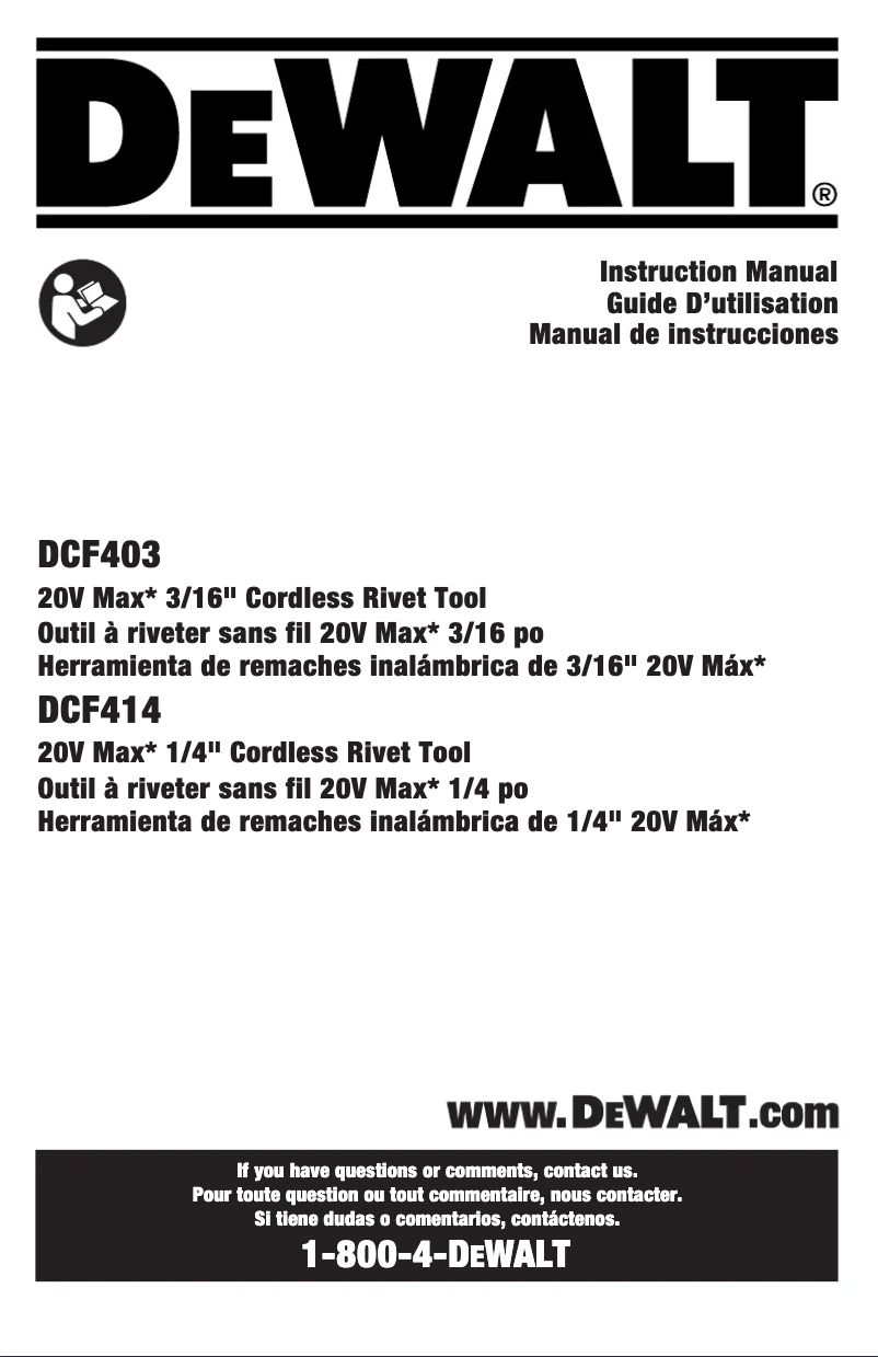 Página nº 1 - Manual de usuario DeWalt DCF403