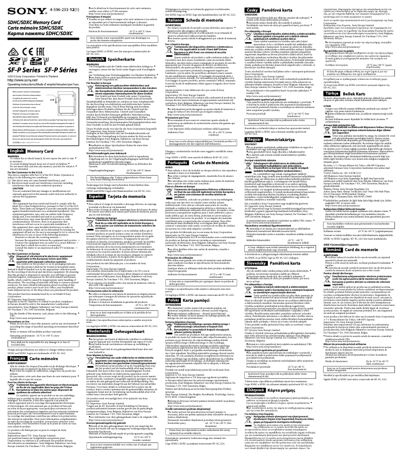 Imagen de la primera página del manual del dispositivo SF-G1P