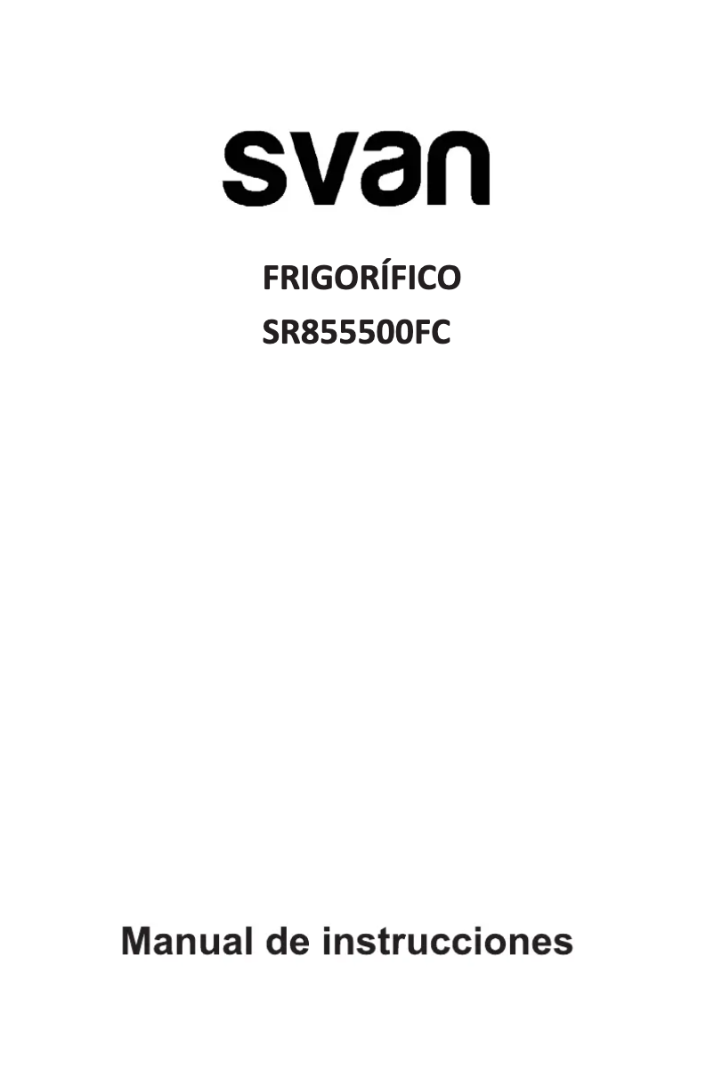 Página 1 del manual Manual de usuario SVAN SR855500FC