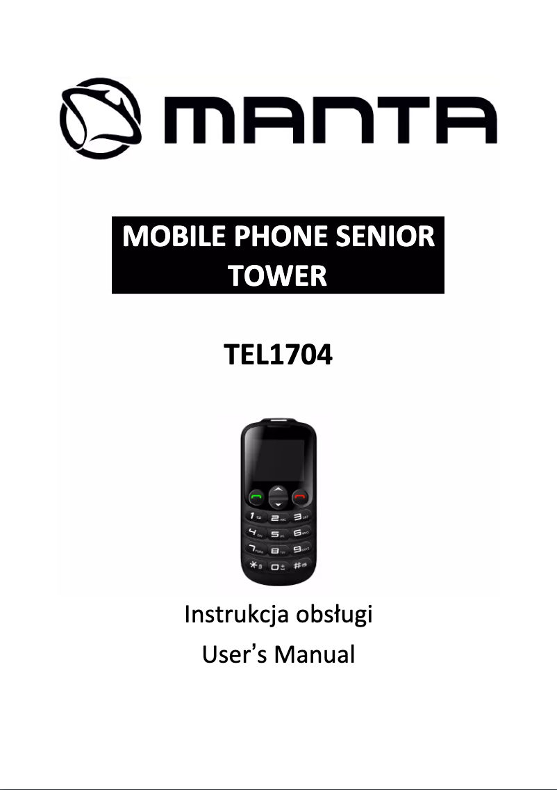 Imagen de la primera página del manual del dispositivo Senior Phone Tower TEL1704
