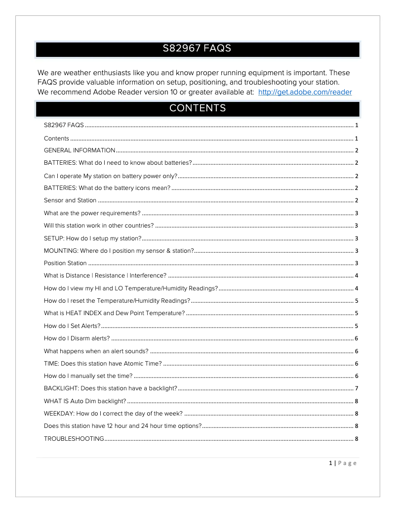 Imagen de la primera página del manual del dispositivo S82967