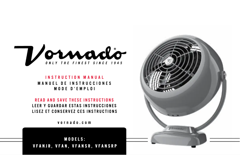 Página nº 1 - Manual de usuario Vornado VFAN Sr. Pedestal Vintage