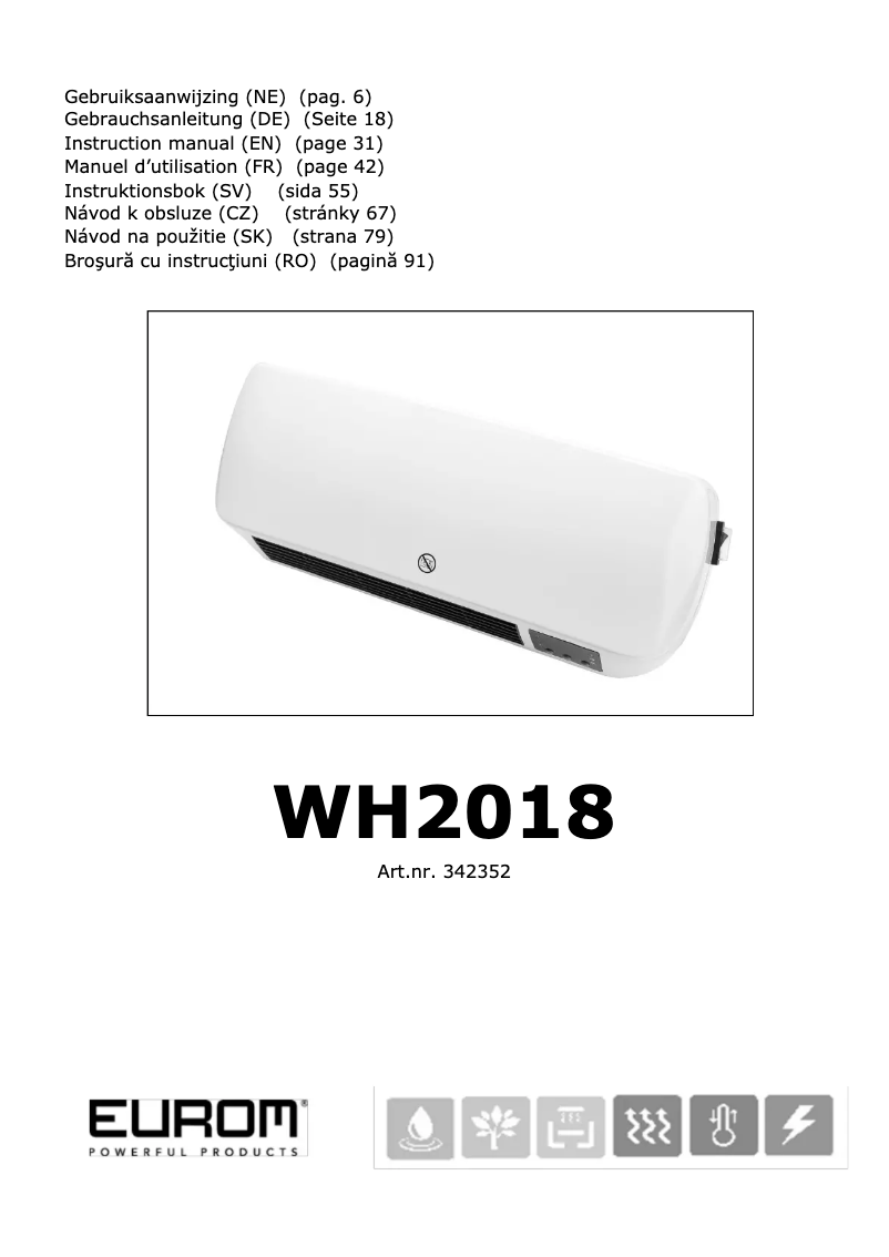Imagen de la primera página del manual del dispositivo WH2018