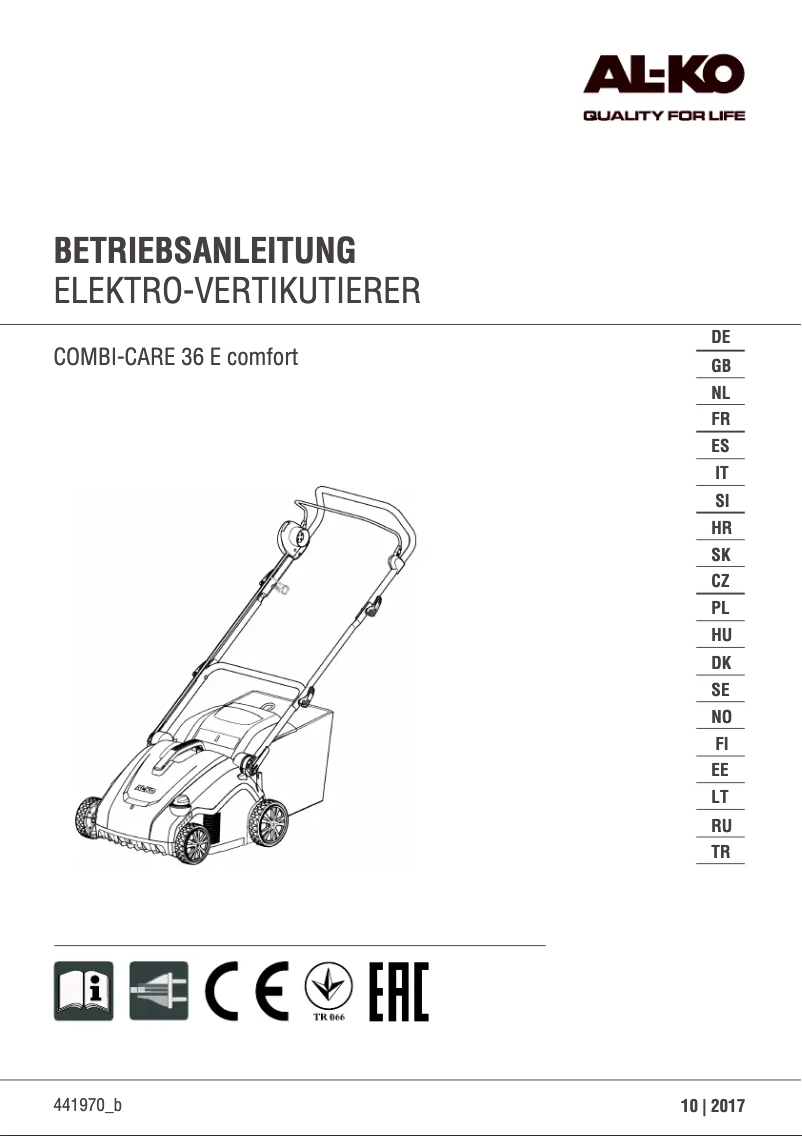 Página 1 del manual Manual de usuario AL-KO Combi Care 36 E Comfort