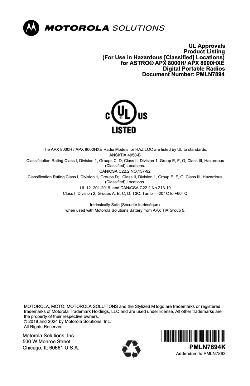 Página 1 del manual Manual de instrucciones Motorola APX 8000HXE