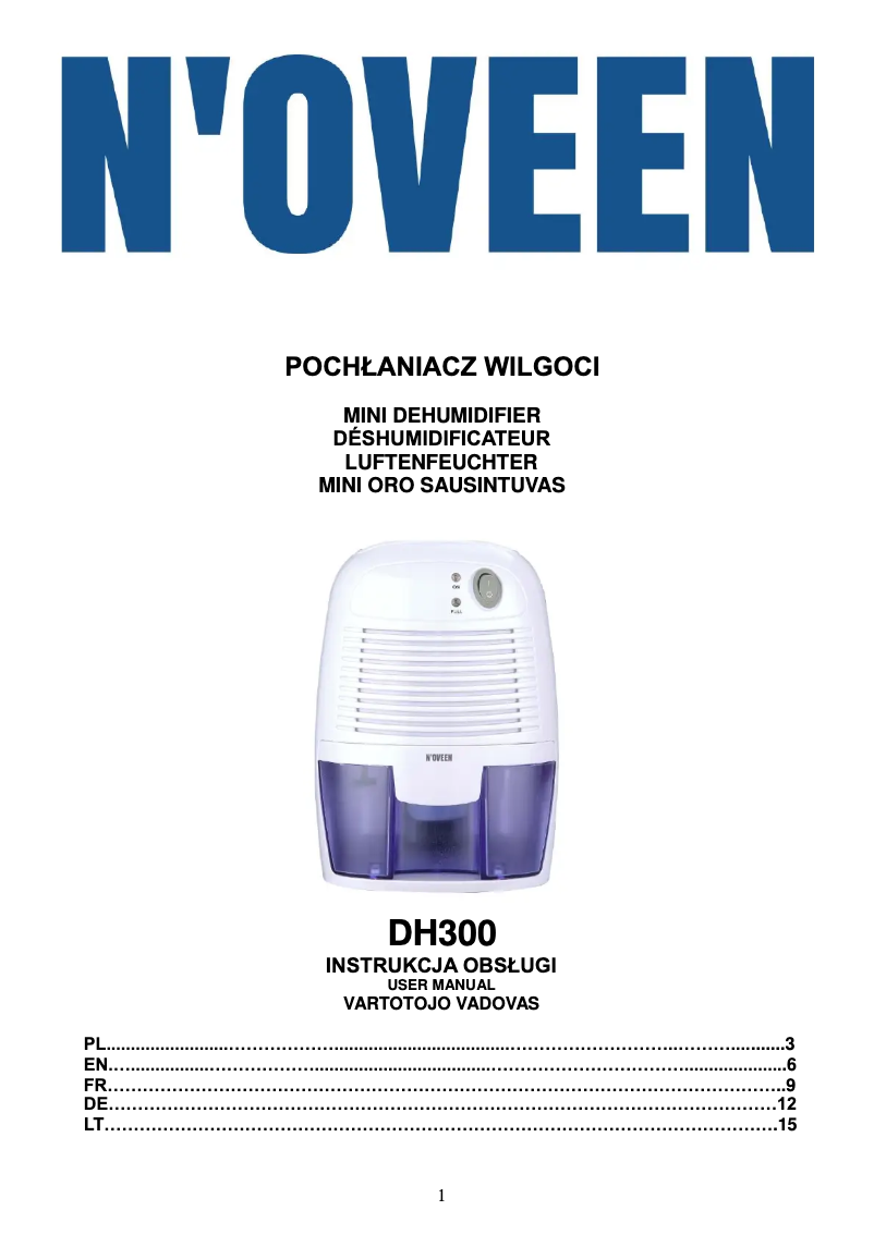 Página 1 del manual Manual de usuario N'oveen DH300