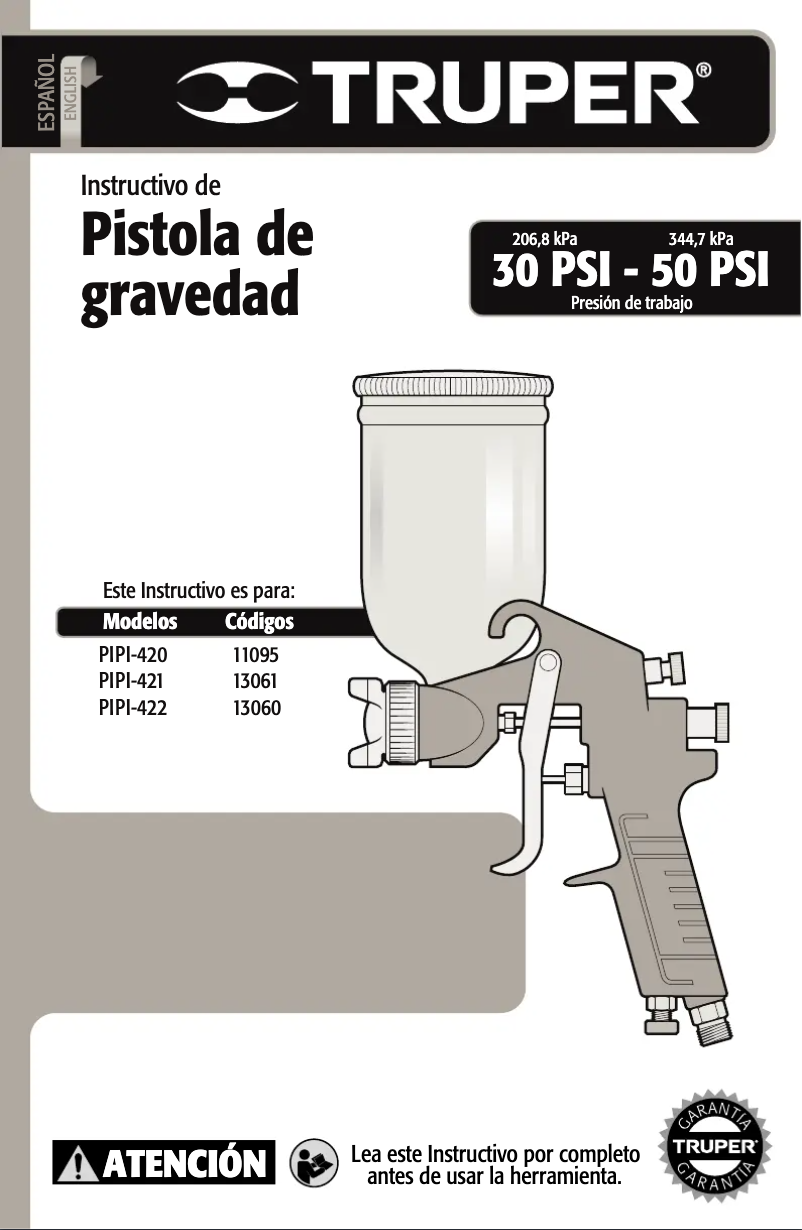 Imagen de la primera página del manual del dispositivo PIPI-420