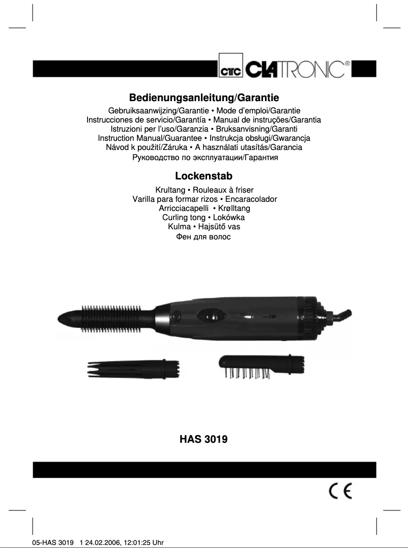 Imagen de la primera página del manual del dispositivo HAS 3019