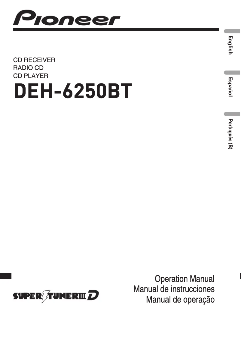 Imagen de la primera página del manual del dispositivo DEH-6250BT