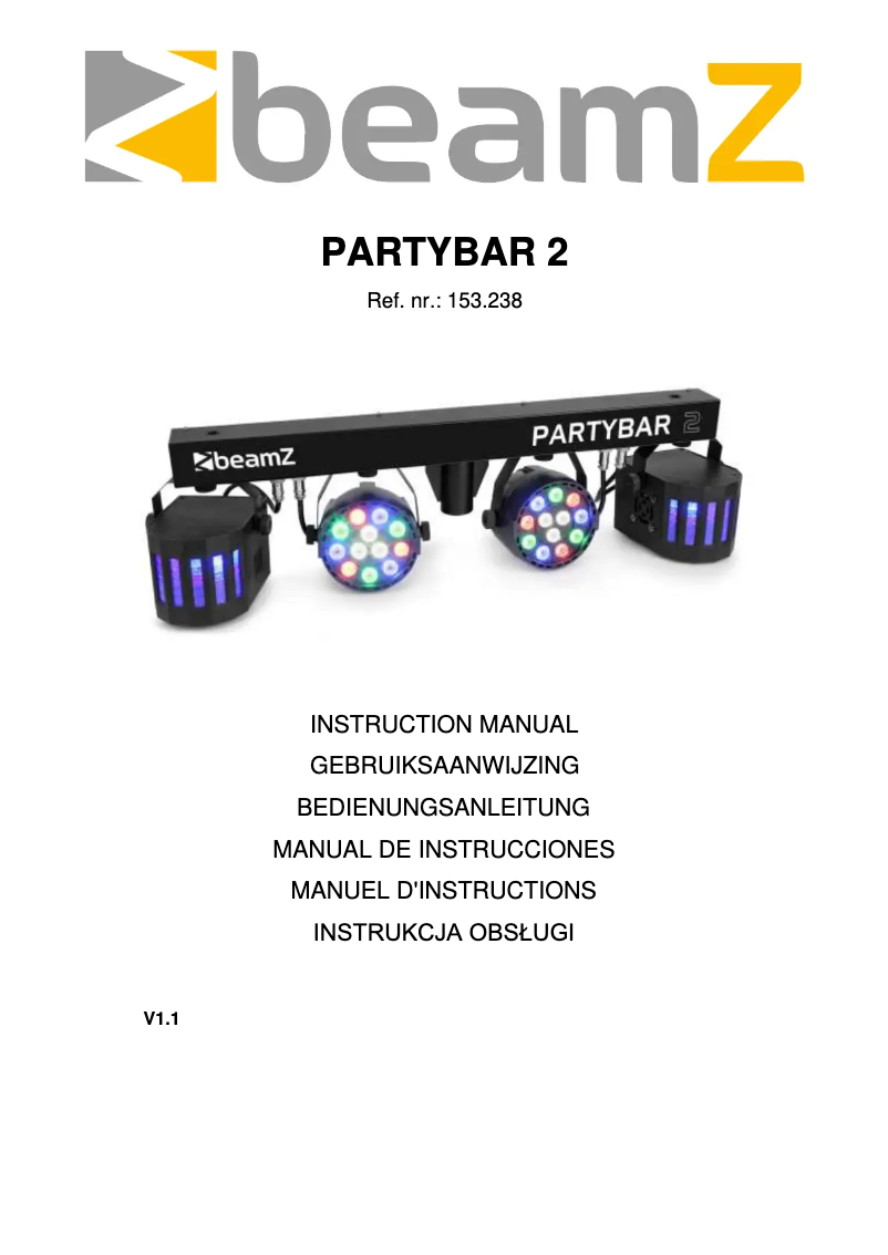 Página nº 1 - Manual de usuario BeamZ PartyBar 2