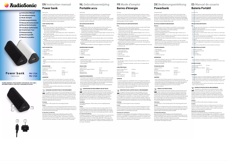 Página nº 1 - Manual de usuario AudioSonic PB-1724