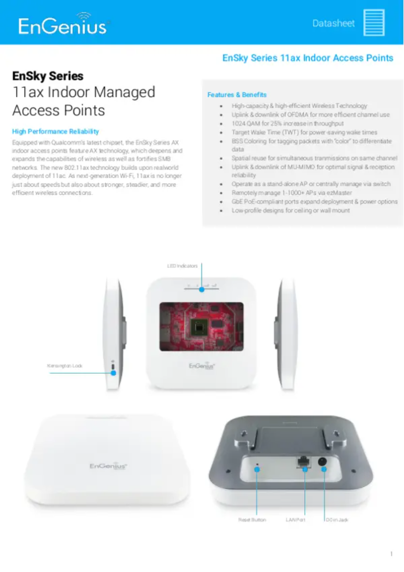 Imagen de la primera página del manual del dispositivo EWS377AP