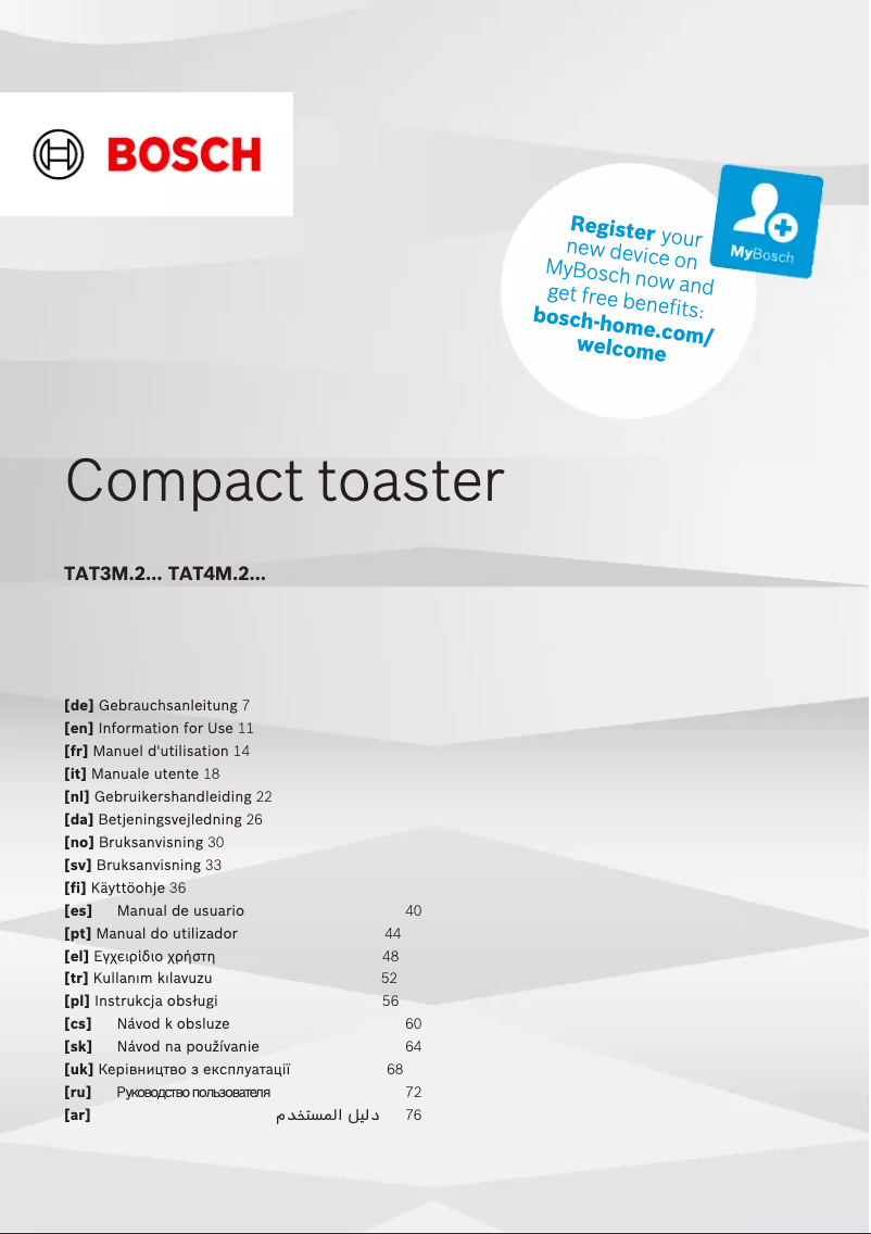 Página nº 1 - Manual de usuario Bosch TAT4M227