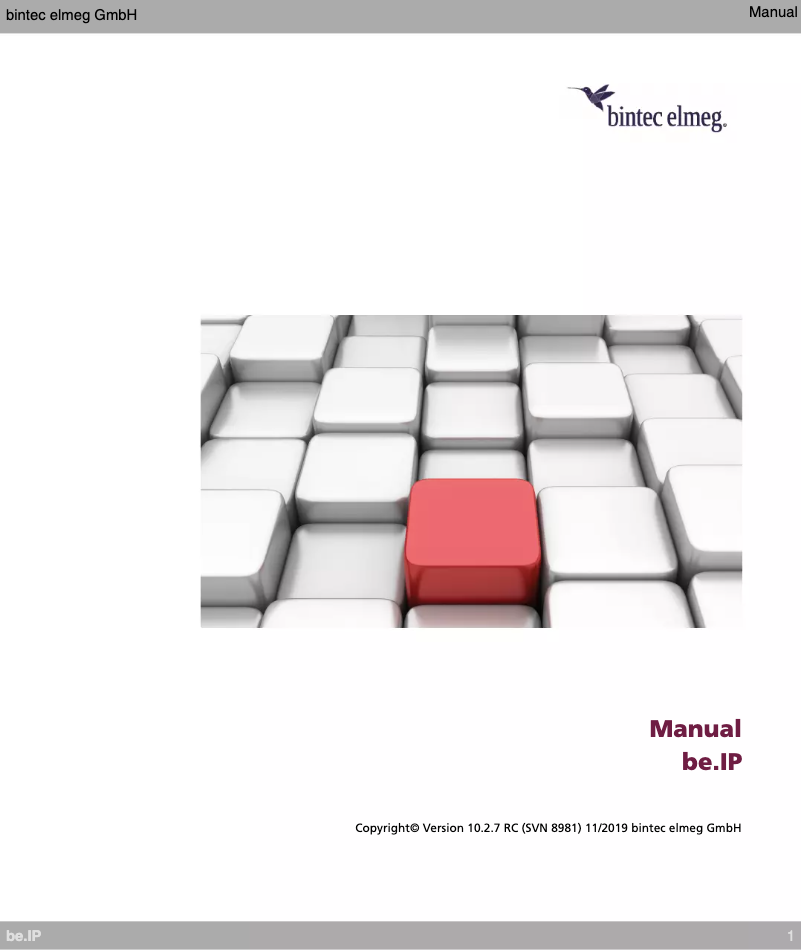 Imagen de la primera página del manual del dispositivo be.IP