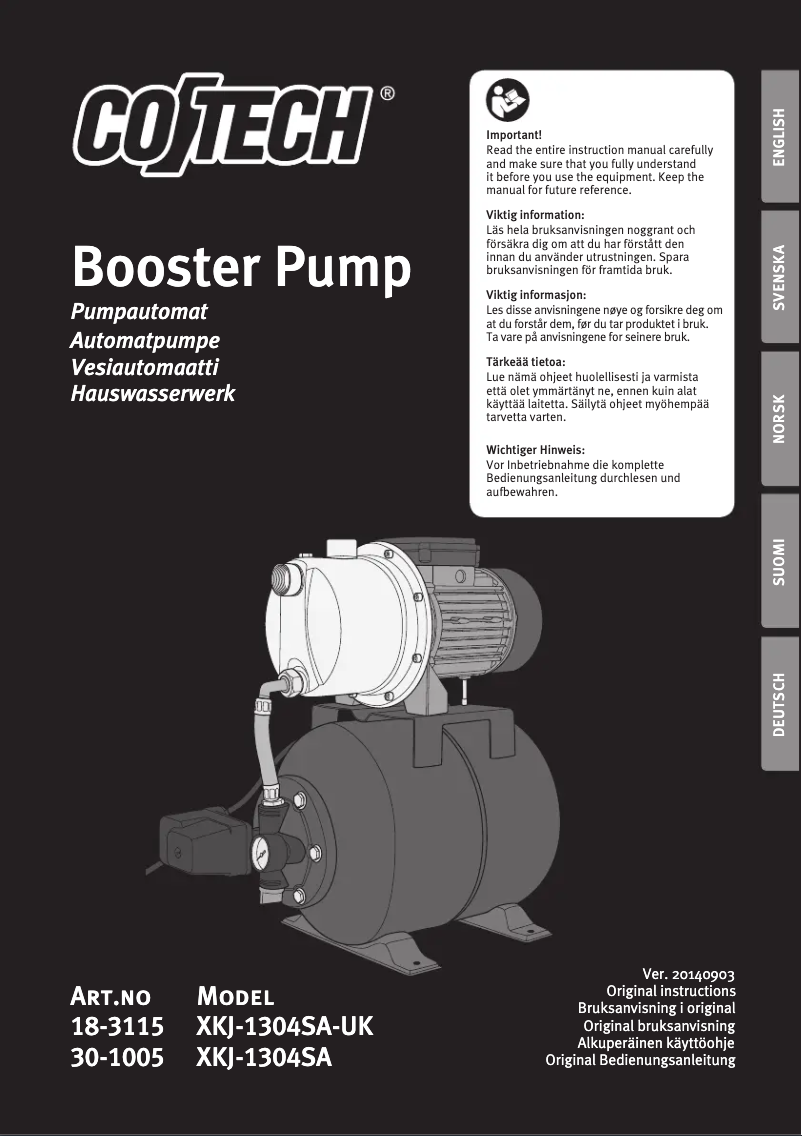 Página nº 1 - Manual de usuario Cotech XKJ-1304SA