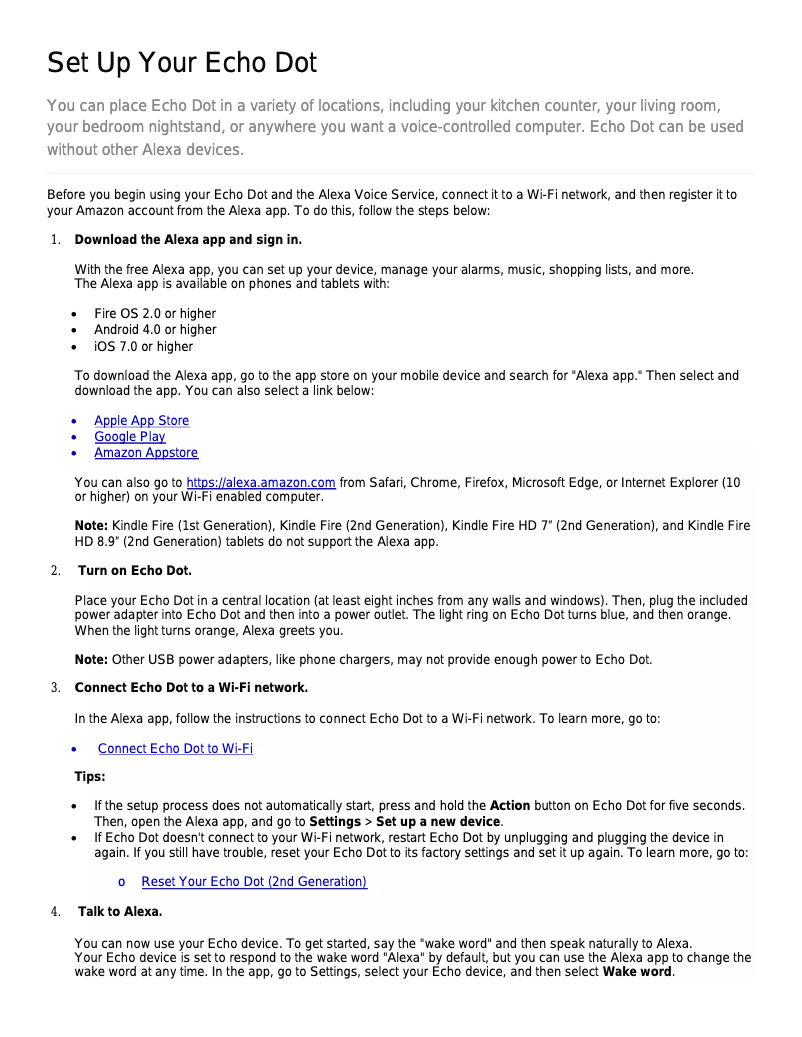 Página 1 del manual Manual de usuario Amazon Echo Dot