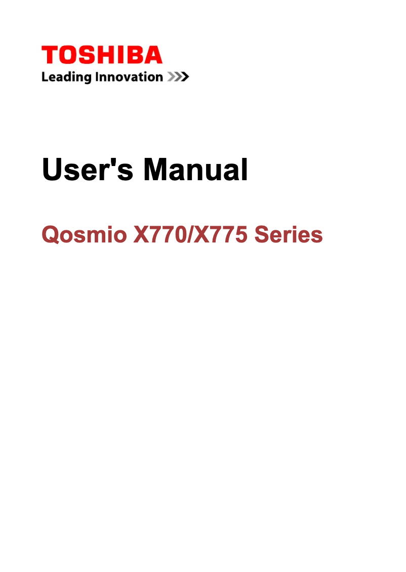 Imagen de la primera página del manual del dispositivo Qosmio X775
