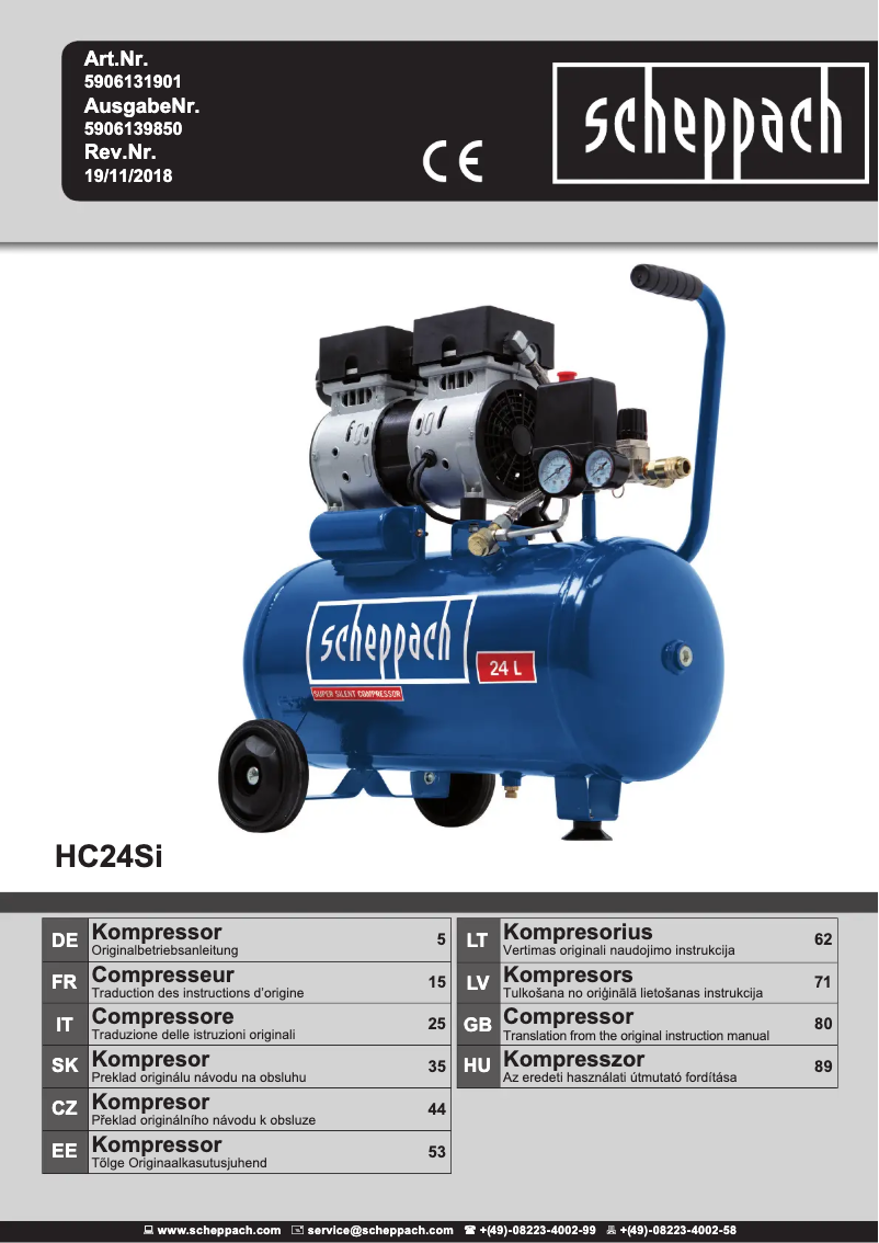 Imagen de la primera página del manual del dispositivo HC24Si