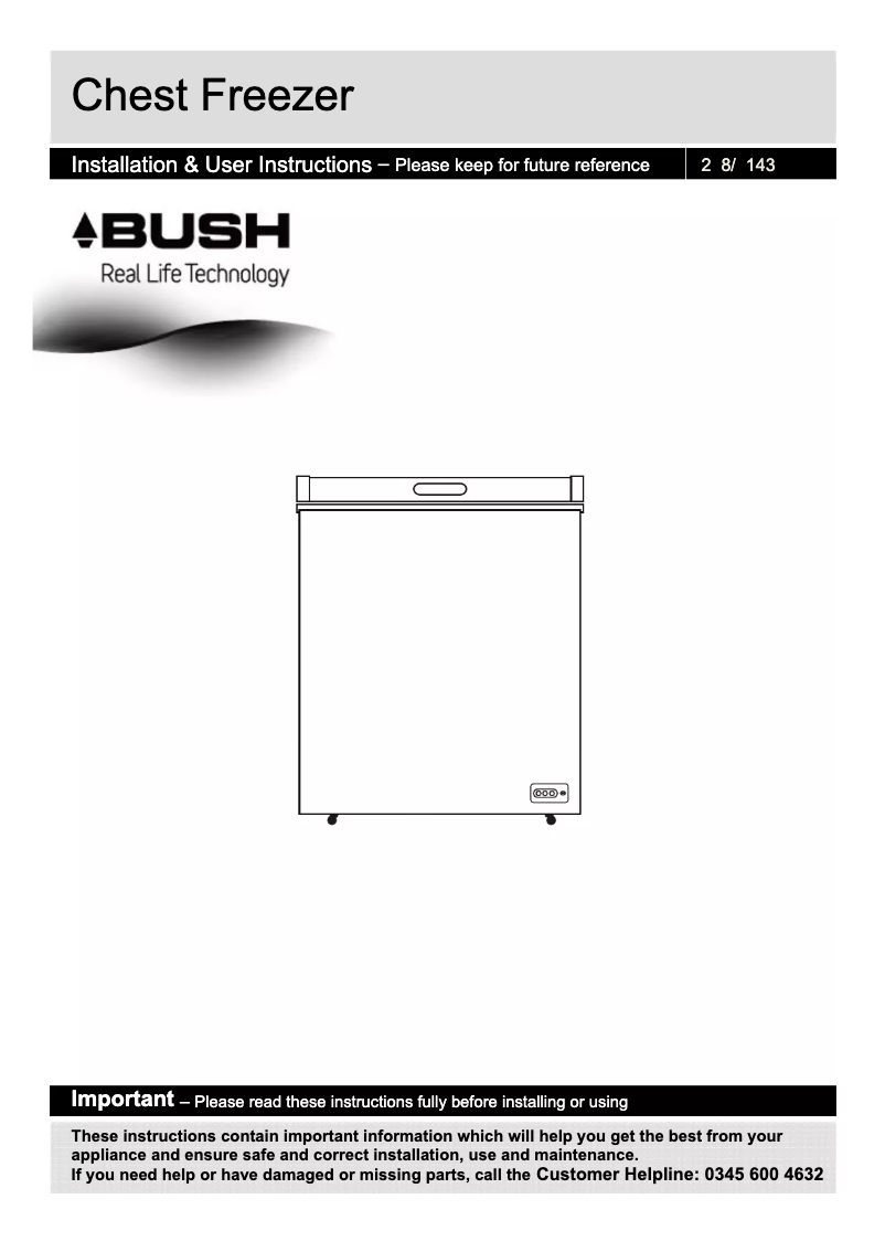 Página 1 del manual Manual de usuario Bush BCF142L