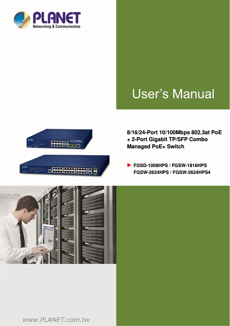 Página 1 del manual Manual de usuario Planet FGSW-2624HPS4