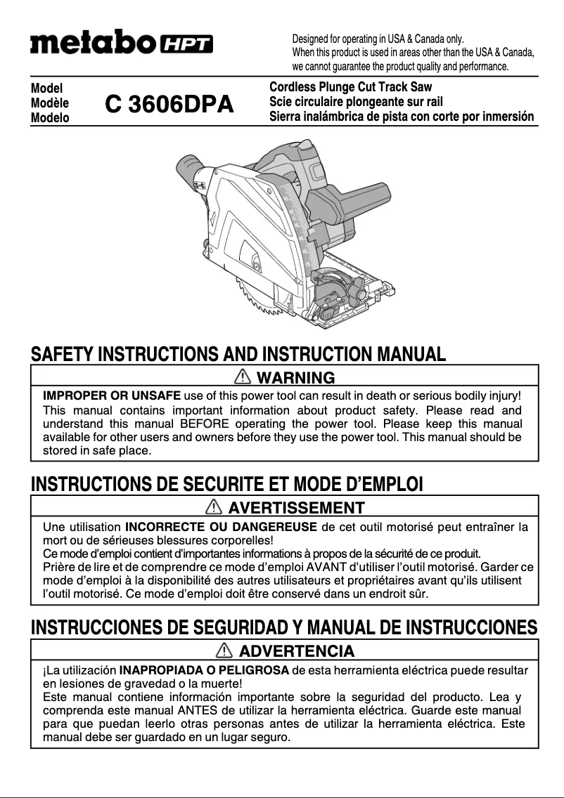 Imagen de la primera página del manual del dispositivo C3606DPA