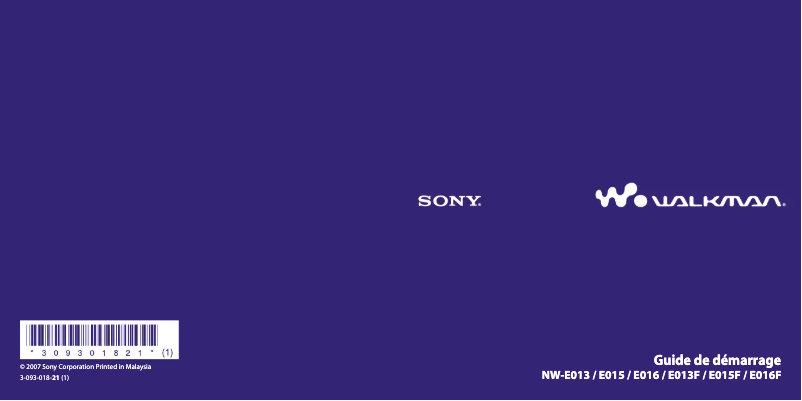 Imagen de la primera página del manual del dispositivo NW-E013