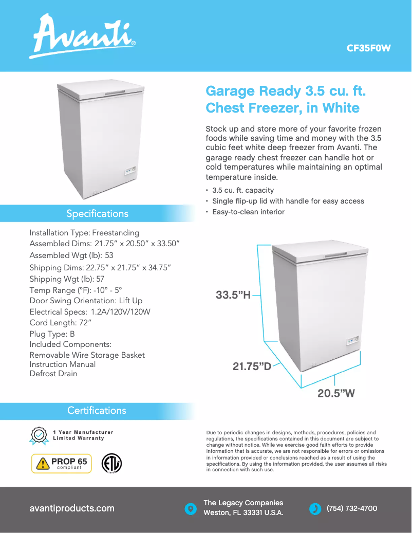 Imagen de la primera página del manual del dispositivo CF35F2G