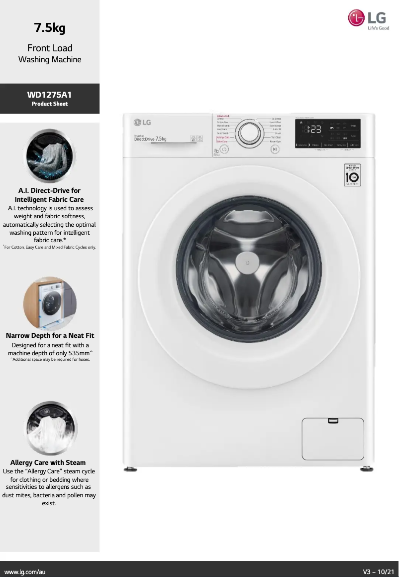 Imagen de la primera página del manual del dispositivo WD1275A1