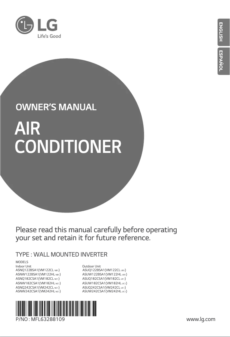 Página 1 del manual Manual de usuario LG VM182HL