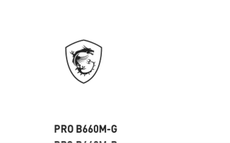 Imagen de la primera página del manual del dispositivo PRO B660M-G