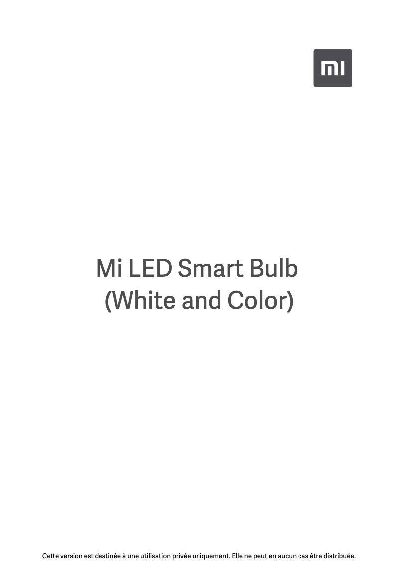 Imagen de la primera página del manual del dispositivo Mi LED Smart Bulb