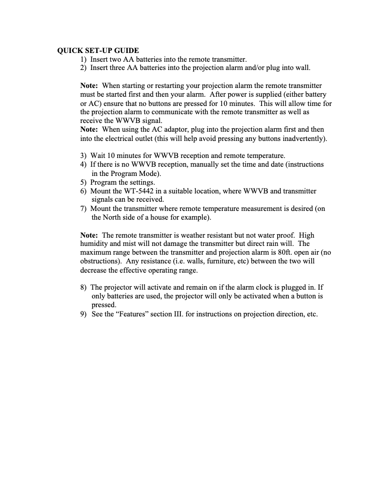 Imagen de la primera página del manual del dispositivo WT-5442U