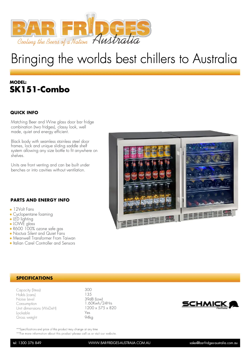 Página nº 1 - Ficha técnica Schmick SK151-COMBO