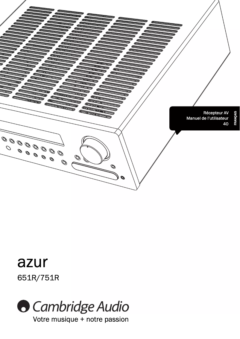 Imagen de la primera página del manual del dispositivo AZUR 651R