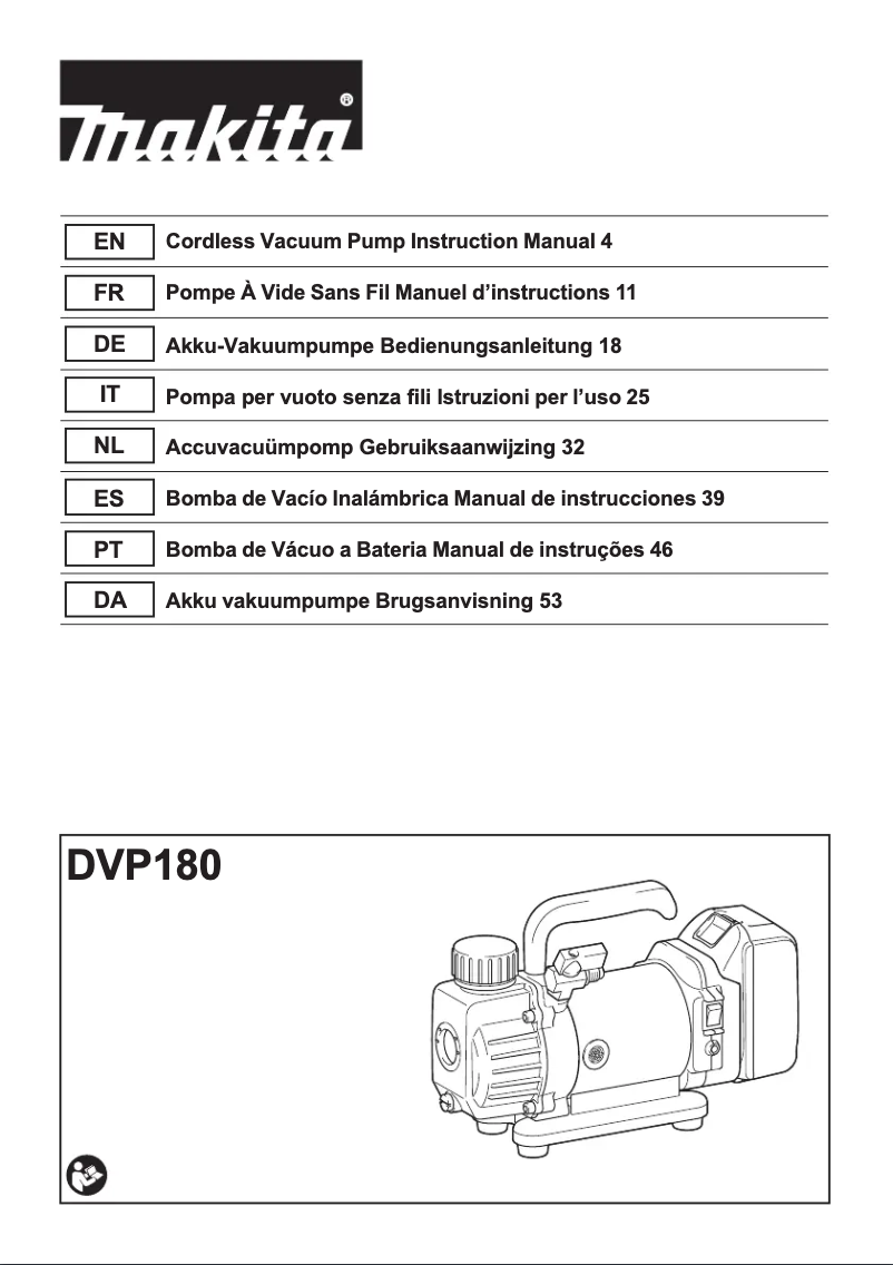 Página 1 del manual Manual de usuario Makita DVP180