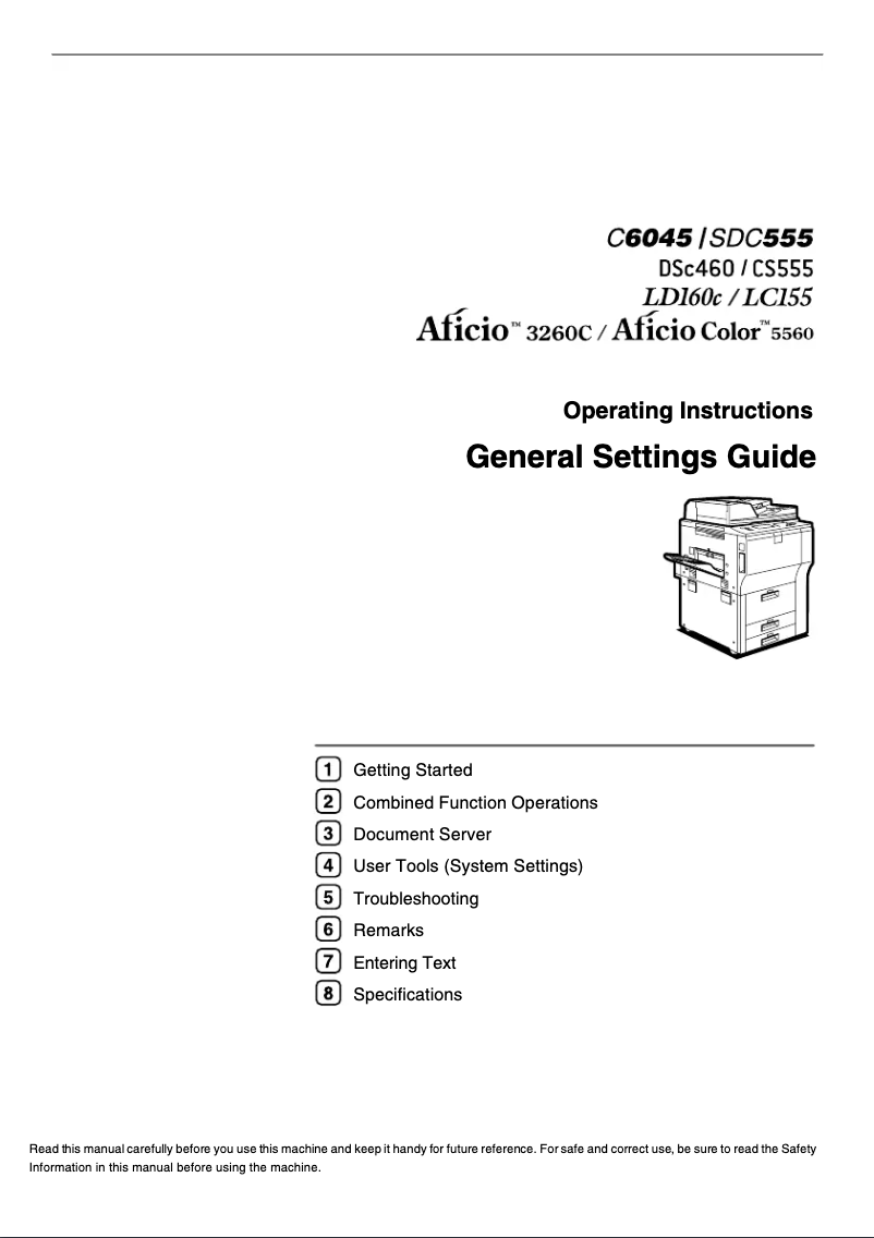 Página nº 1 - Manual de usuario Ricoh LC 155