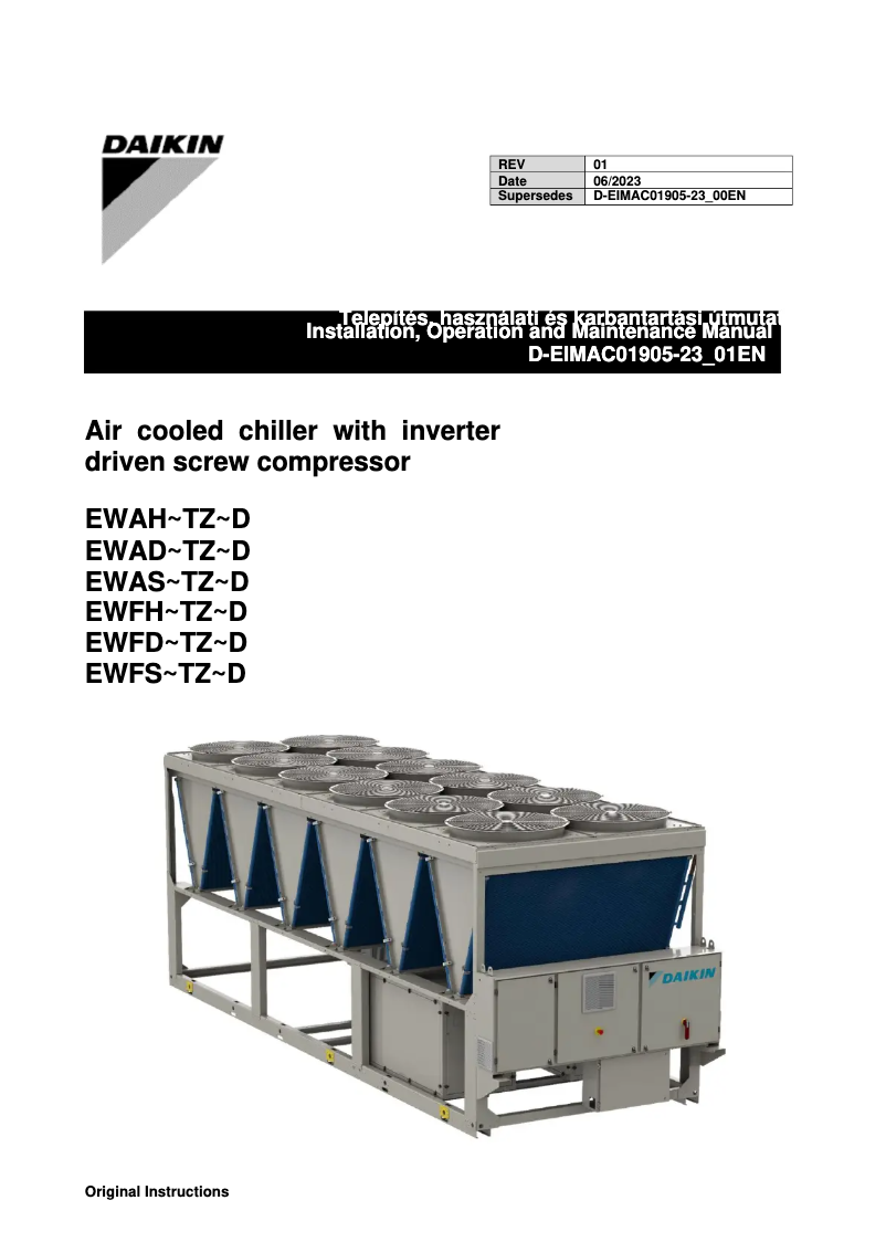 Imagen de la primera página del manual del dispositivo EWADH12TZSSC2
