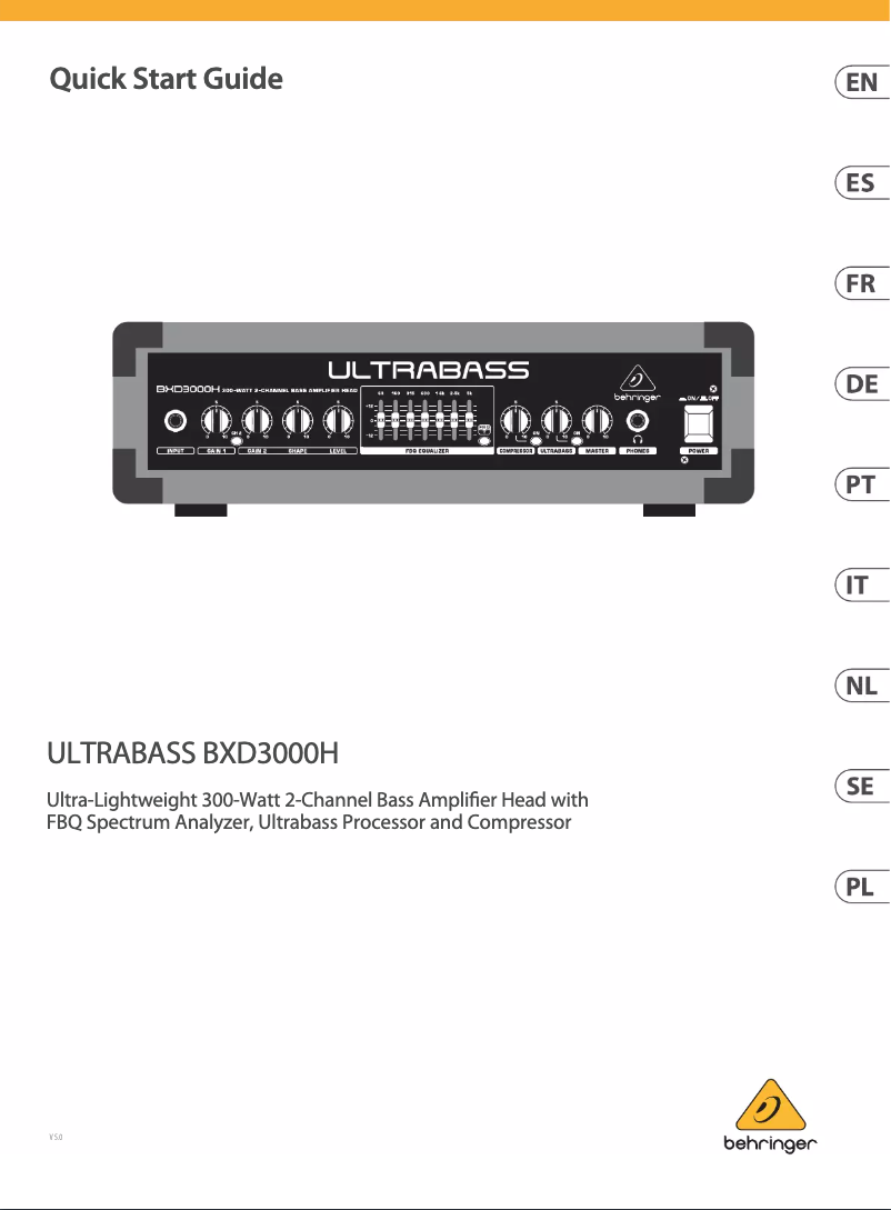 Imagen de la primera página del manual del dispositivo Ultrabass BXD3000H