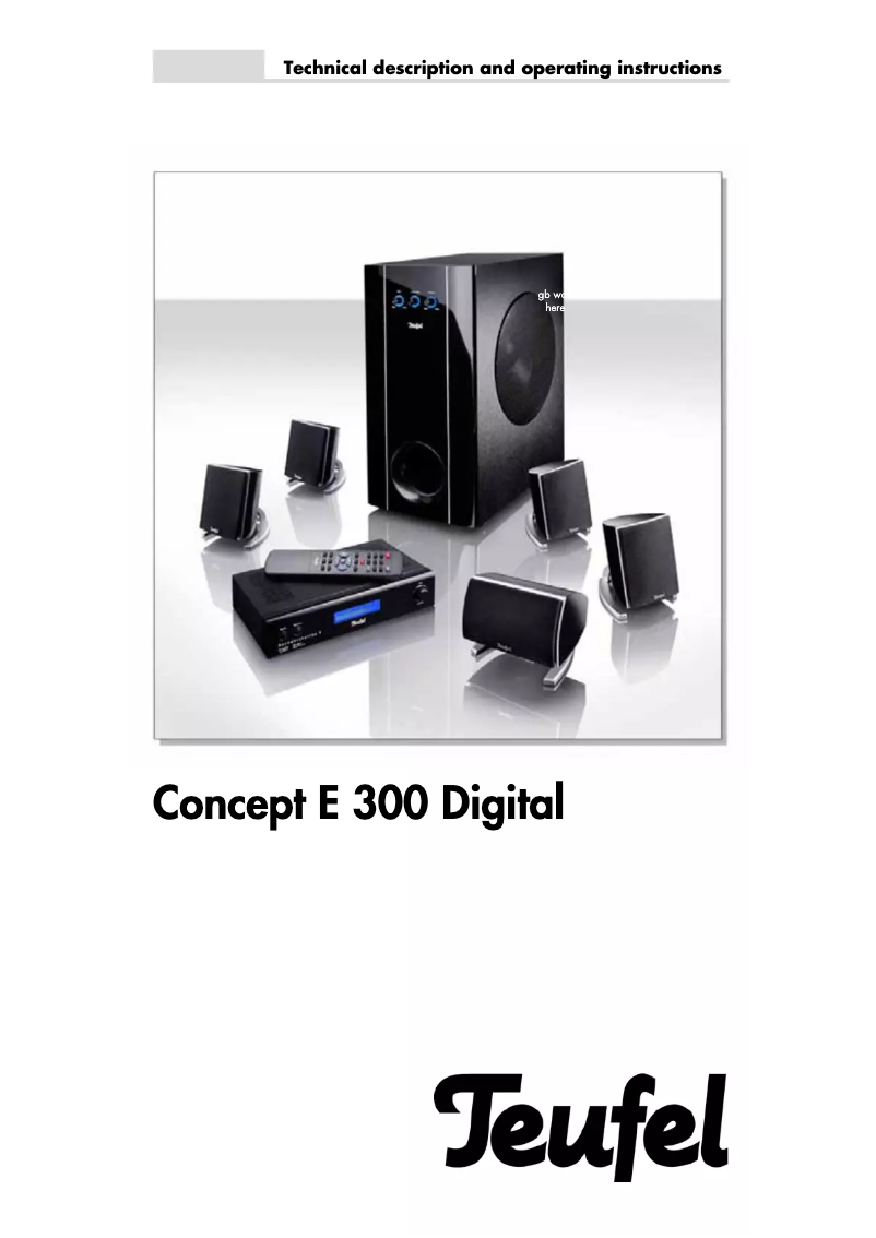 Imagen de la primera página del manual del dispositivo Concept E 300 Digital