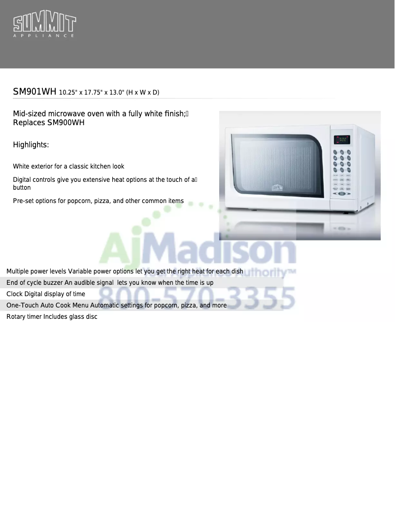 Imagen de la primera página del manual del dispositivo SM901WH