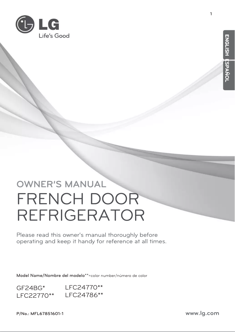 Imagen de la primera página del manual del dispositivo LFC24770S