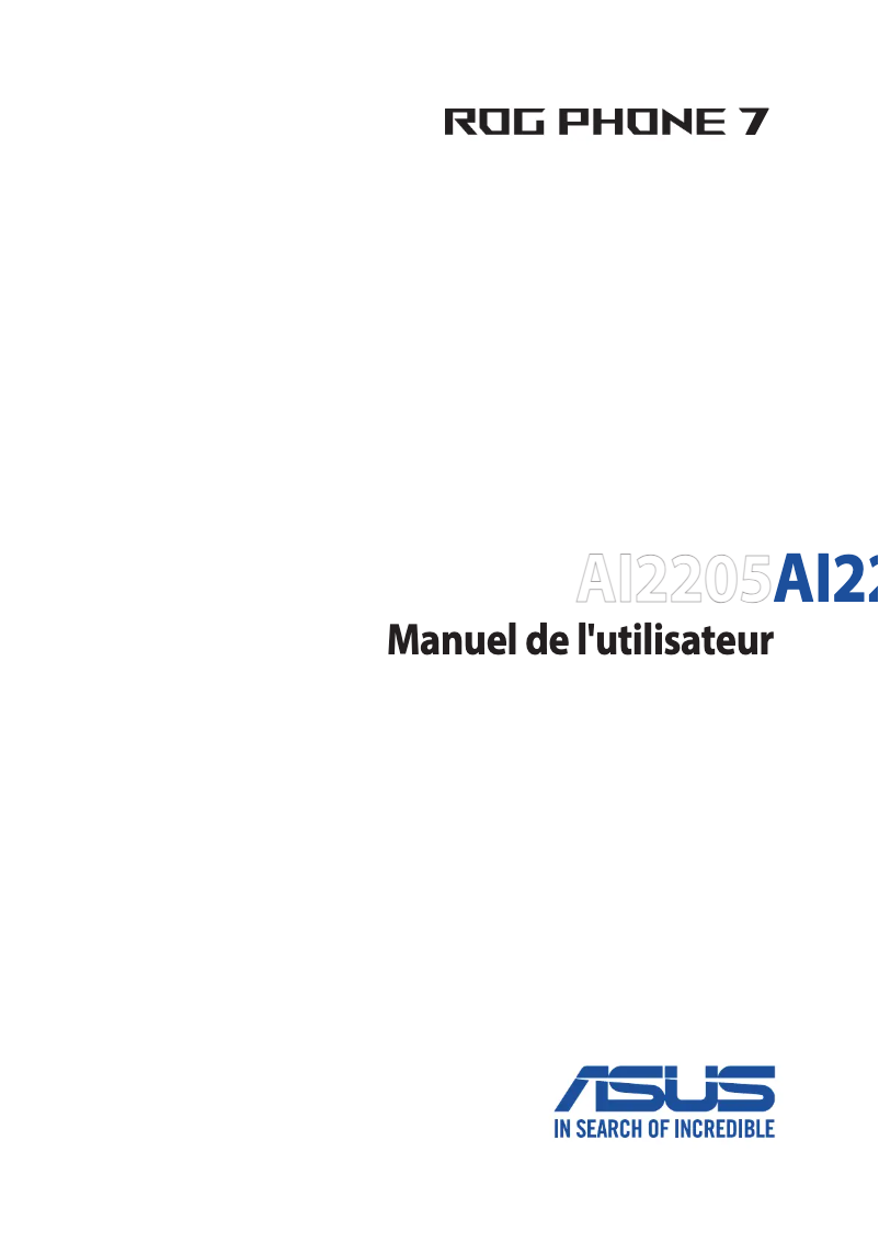 Imagen de la primera página del manual del dispositivo ROG Phone 7