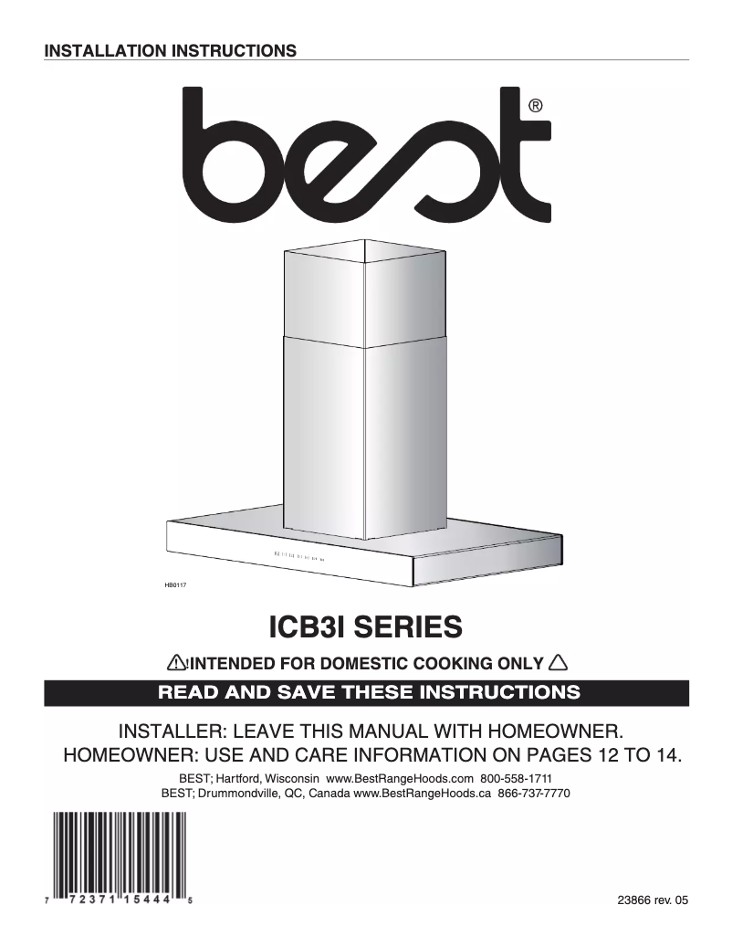 Imagen de la primera página del manual del dispositivo Ispira ICB3I36SBS