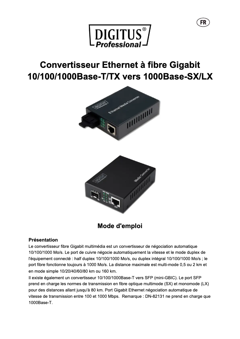 Imagen de la primera página del manual del dispositivo DN-82123